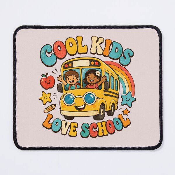 Item preview, Cool Kids Love School – Cute Retro School Bus Design designed and sold by NinaCreator.