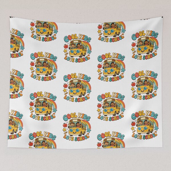 Item preview, Cool Kids Love School – Cute Retro School Bus Design designed and sold by NinaCreator.