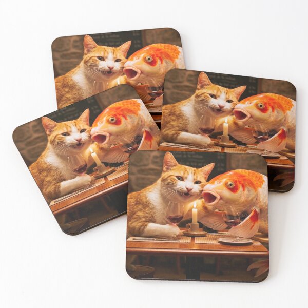 Item preview, CAT AND FISH ARE PARTYING  designed and sold by ARTSBYSREMONTHO.