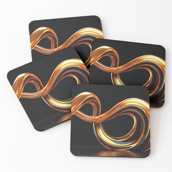 Item preview, Luxury Golden Amber Liquid Wave Loop Art designed and sold by CuteSlothWorld.