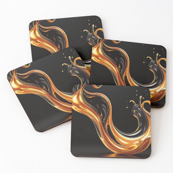 Item preview, Dynamic Golden Amber Liquid Fluid Splash Art designed and sold by CuteSlothWorld.