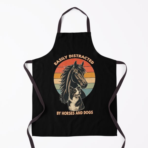 Item preview, Easily Distracted by Horses and Dogs | Funny Animal Lover | Horse Lover | Dog Lover | Retro Sunset Vintage Country Farm Life Graphic designed and sold by Made by Tamar.