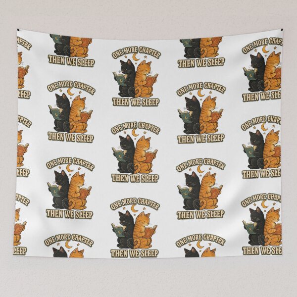 Item preview, One More Chapter Then We Sleep – Cute Reading Cats designed and sold by NinaCreator.
