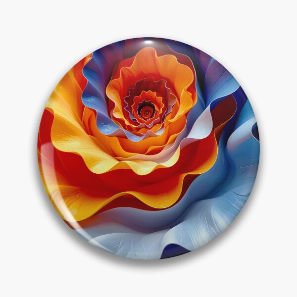 Item preview, Vibrant Spiral Floral Design in Orange and Blue designed and sold by Vicky Brago-Mitchell®.