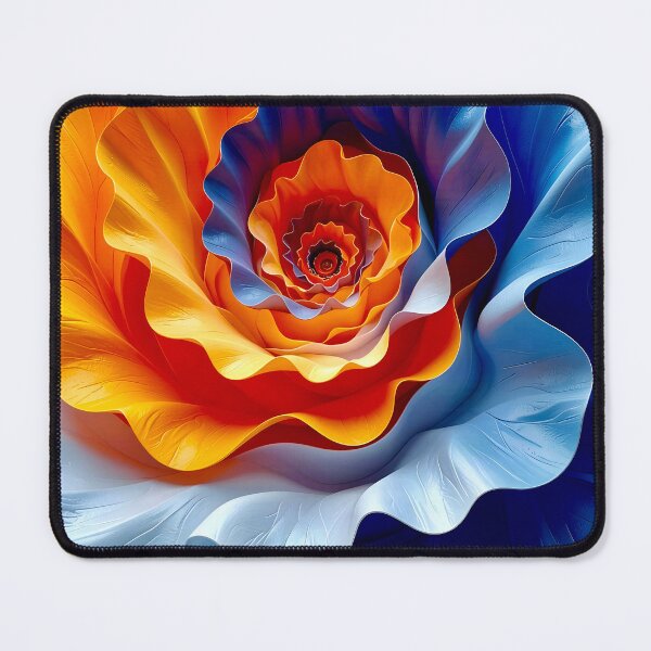 Item preview, Vibrant Spiral Floral Design in Orange and Blue designed and sold by Vicky Brago-Mitchell®.