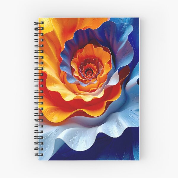 Item preview, Vibrant Spiral Floral Design in Orange and Blue designed and sold by Vicky Brago-Mitchell®.