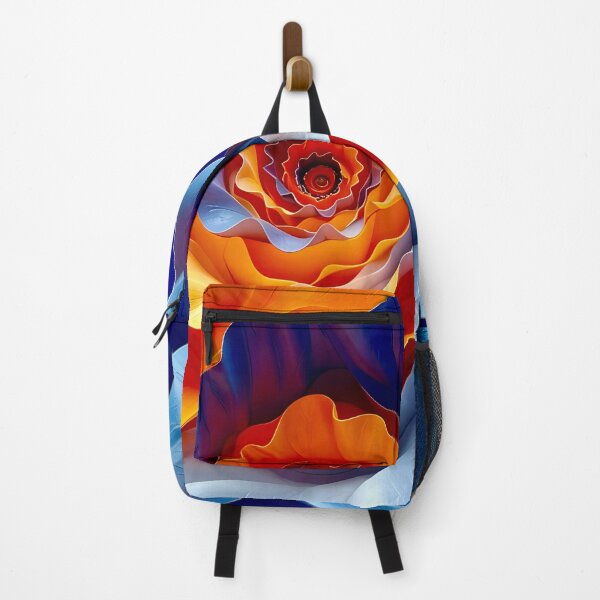 Item preview, Vibrant Spiral Floral Design in Orange and Blue designed and sold by Vicky Brago-Mitchell®.
