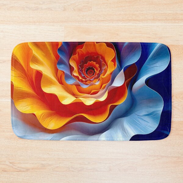Item preview, Vibrant Spiral Floral Design in Orange and Blue designed and sold by Vicky Brago-Mitchell®.