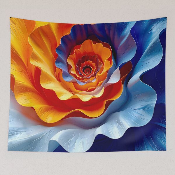 Item preview, Vibrant Spiral Floral Design in Orange and Blue designed and sold by Vicky Brago-Mitchell®.