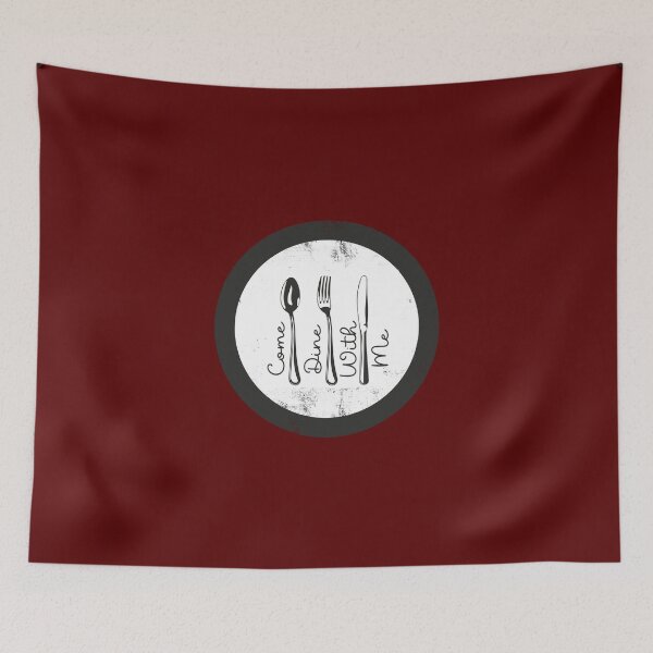 Item preview, Come Dine With Me - Utensils (on Burgundy) designed and sold by PawsitiveMum3.