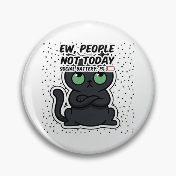 Item preview, Grumpy Black Cat - Introverted Humor designed and sold by conamor-bymel.