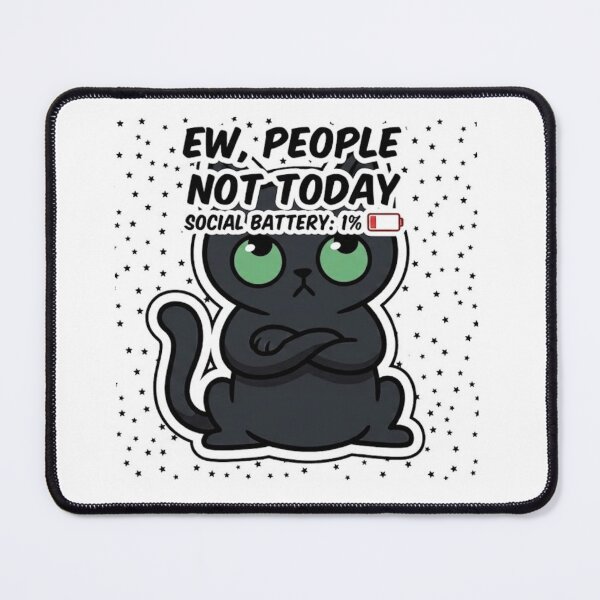 Item preview, Grumpy Black Cat - Introverted Humor designed and sold by conamor-bymel.