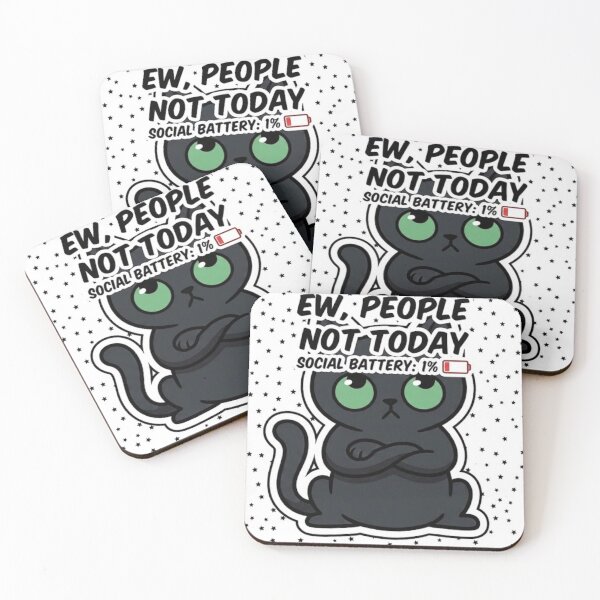 Item preview, Grumpy Black Cat - Introverted Humor designed and sold by conamor-bymel.