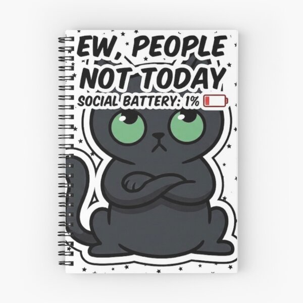 Item preview, Grumpy Black Cat - Introverted Humor designed and sold by conamor-bymel.