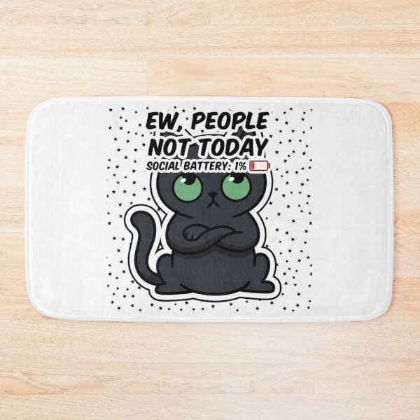 Item preview, Grumpy Black Cat - Introverted Humor designed and sold by conamor-bymel.