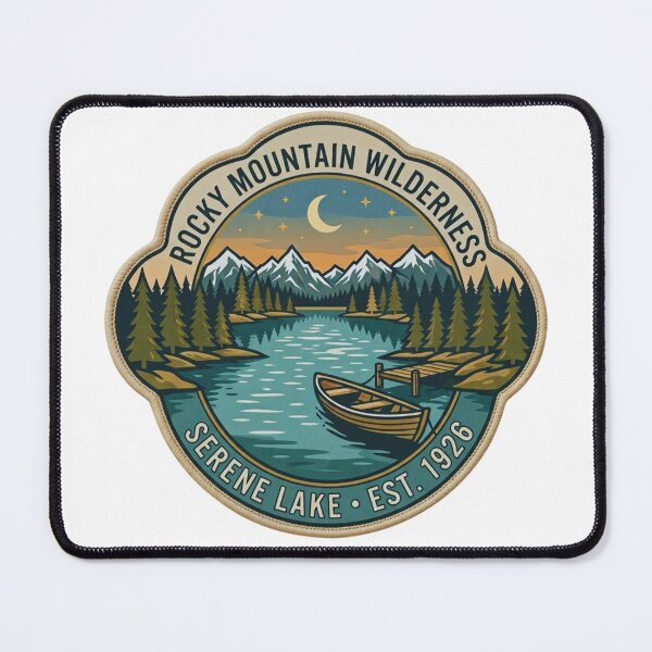 Item preview, Rocky Mountain Wilderness – Serene Lake Adventure Patch designed and sold by GabeMountainArt.