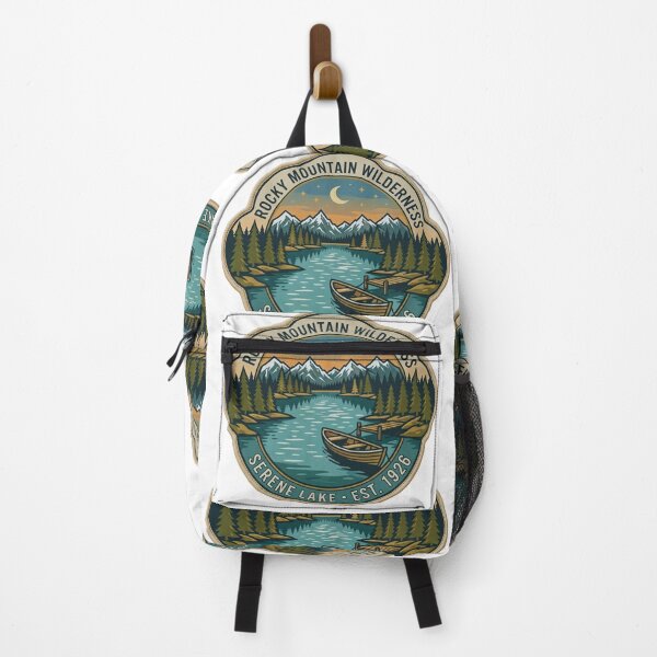 Item preview, Rocky Mountain Wilderness – Serene Lake Adventure Patch designed and sold by GabeMountainArt.