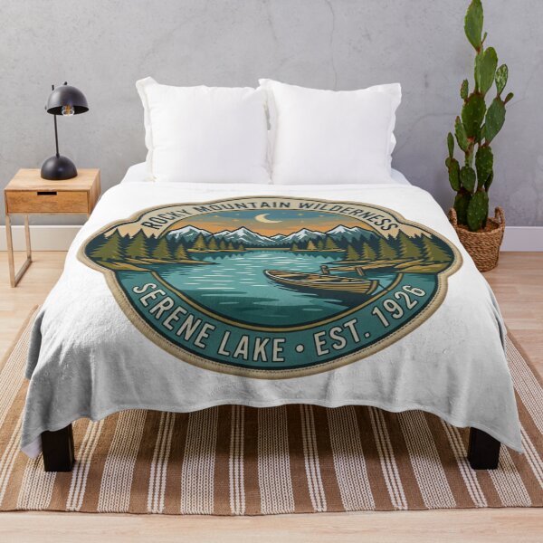 Item preview, Rocky Mountain Wilderness – Serene Lake Adventure Patch designed and sold by GabeMountainArt.