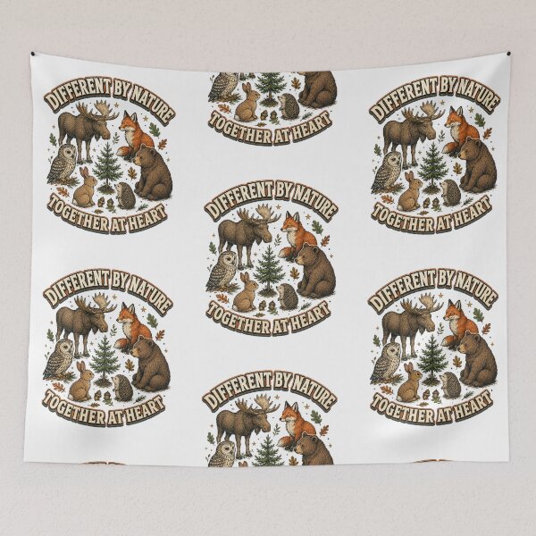 Item preview, Different by Nature Together at Heart – Woodland Animals designed and sold by NinaCreator.