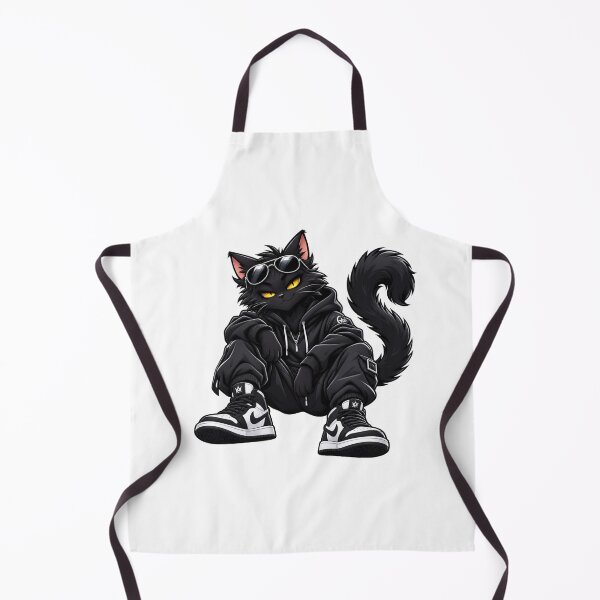 Item preview, Cool Black Cat in Streetwear Hoodie and Sneakers designed and sold by AleksKos.