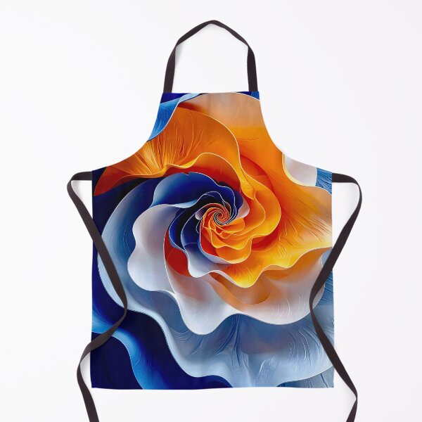 Item preview, Abstract Floral Spiral in Orange and Blue designed and sold by Vicky Brago-Mitchell®.