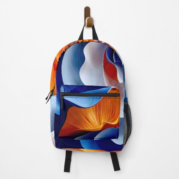 Item preview, Abstract Floral Spiral in Orange and Blue designed and sold by Vicky Brago-Mitchell®.
