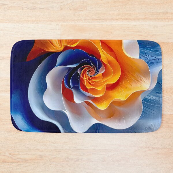 Item preview, Abstract Floral Spiral in Orange and Blue designed and sold by Vicky Brago-Mitchell®.