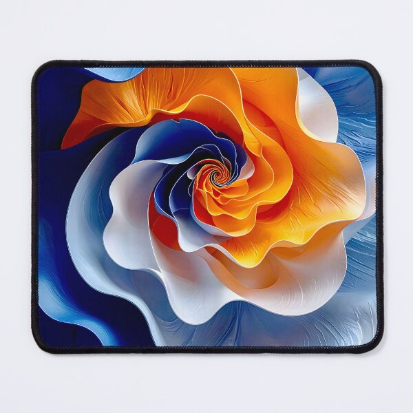 Item preview, Abstract Floral Spiral in Orange and Blue designed and sold by Vicky Brago-Mitchell®.