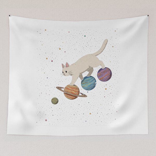 Item preview, A Kawaii Kitty walks across the Galaxy. designed and sold by Birdie and Flynn.