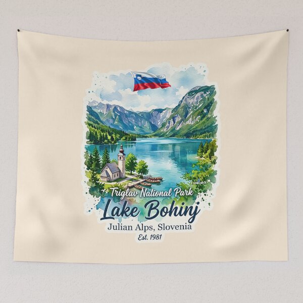 Item preview, Lake Bohinj Slovenia Watercolor designed and sold by EvergreenPark - Tee Studio.
