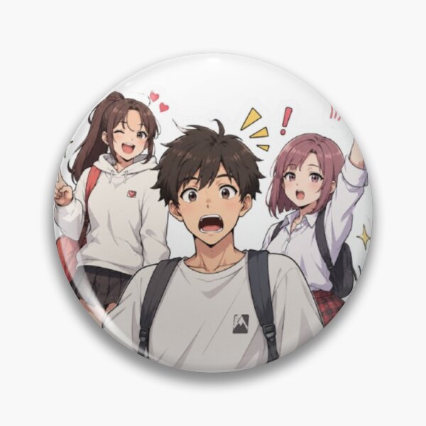 Item preview, Funny Anime Trio Sticker – Cute Manga Friends, Kawaii School Squad, Anime Reaction Art designed and sold by MeowLoka ⭐⭐⭐⭐.