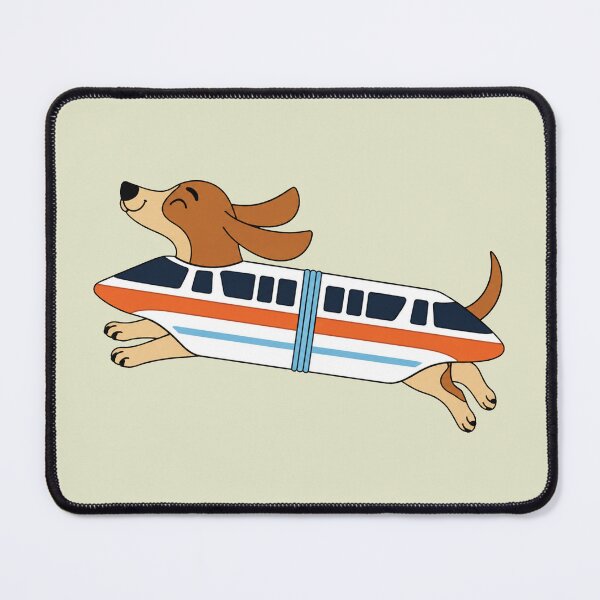 Item preview, Cute Doxie Monorail, Retro Theme Sausage Dog, Dachshund Lover designed and sold by sentfromemily.