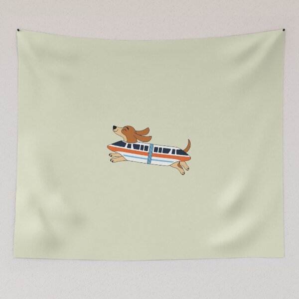 Item preview, Cute Doxie Monorail, Retro Theme Sausage Dog, Dachshund Lover designed and sold by sentfromemily.