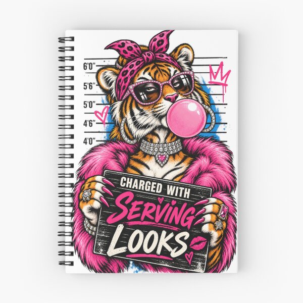 Item preview, Charged With Serving Looks - Glam Tiger Mugshot designed and sold by BumbleBloom7.