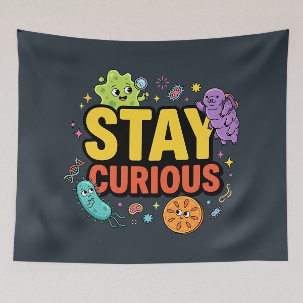 Item preview, Stay Curious Microorganisms - Science Teacher Biology Student Gift designed and sold by SplashTastic.