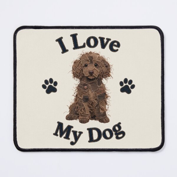 Item preview, Brown Toy Poodle Denim Patch Art designed and sold by JeanSnout.