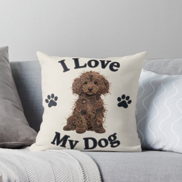 Item preview, Brown Toy Poodle Denim Patch Art designed and sold by JeanSnout.