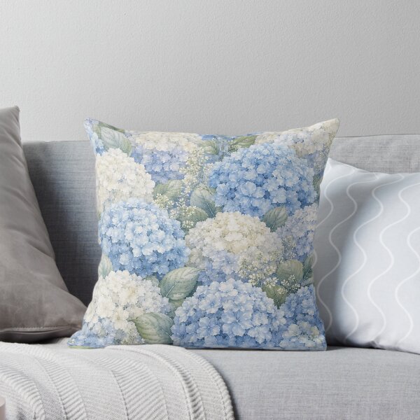 Item preview, Coastal Grandmother Granddaughter Hydrangea Pillows Throws Living Room Accents Art Home Decor  designed and sold by CottageGingham.