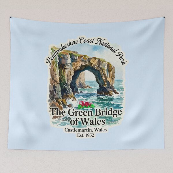 Item preview, Green Bridge of Wales Watercolor designed and sold by EvergreenPark - Tee Studio.