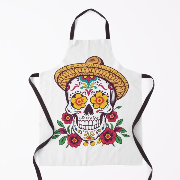 Item preview, Día de los Muertos Celebración - Ornate Sugar Skull with Sombrero and Confetti Pattern designed and sold by tomsze12.