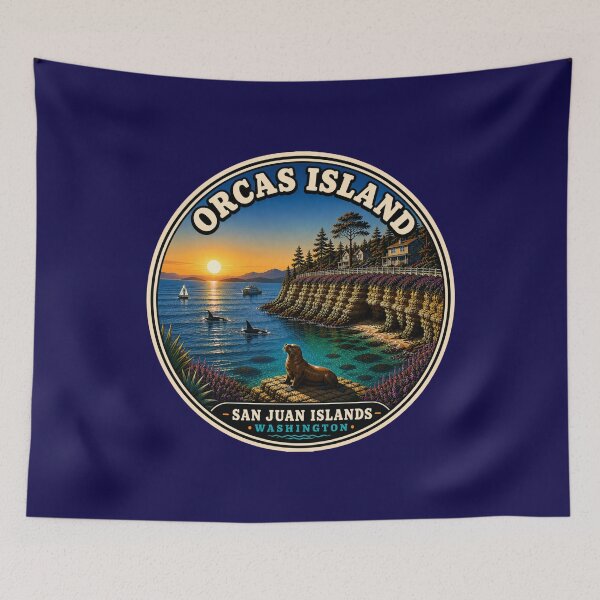 Item preview, Orcas Island Washington Vintage Travel Badge San Juan Islands designed and sold by Swanny's Custom T-shirt and Gift Designs.