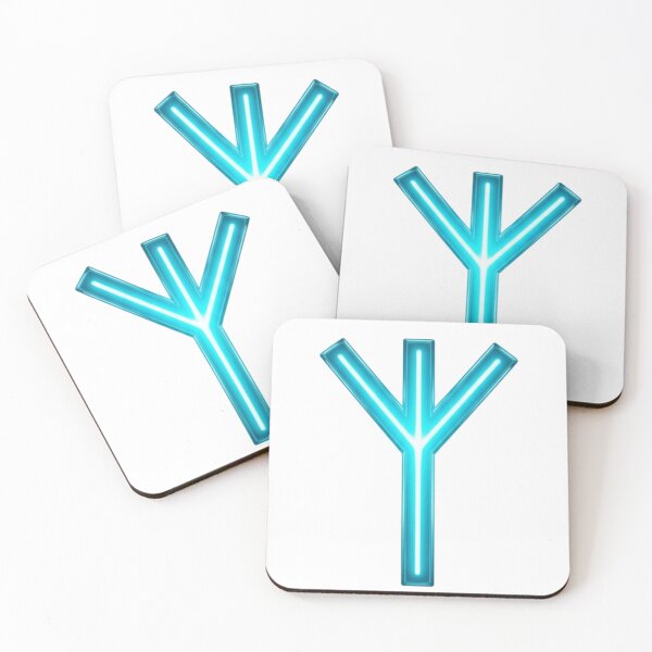 Item preview, Algiz Rune Protection Symbol Neon Glow designed and sold by CalmFrameArt.