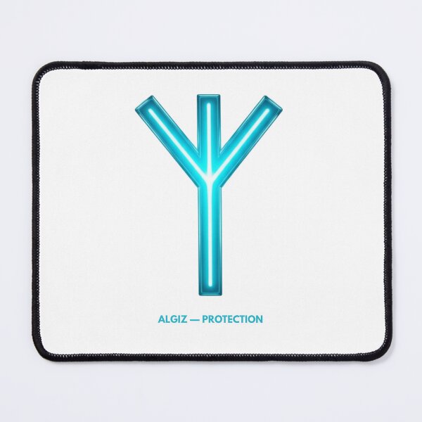 Item preview, Algiz Rune Protection Symbol Neon Glow designed and sold by CalmFrameArt.