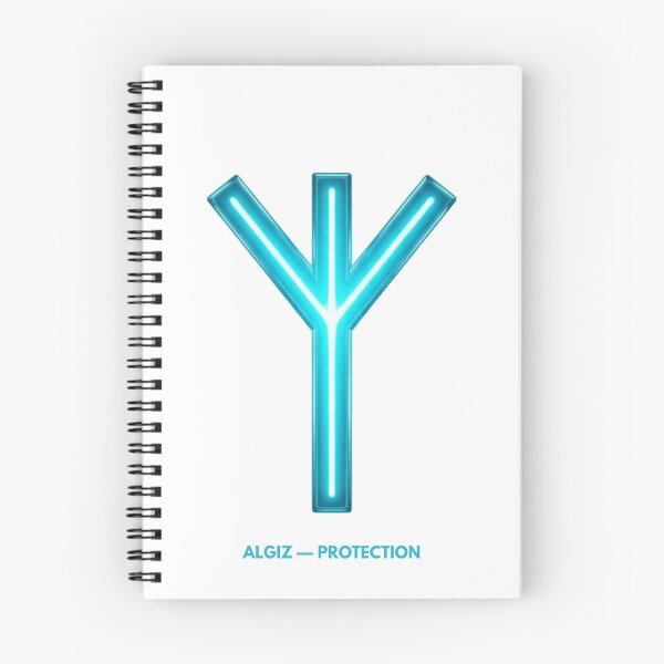 Item preview, Algiz Rune Protection Symbol Neon Glow designed and sold by CalmFrameArt.
