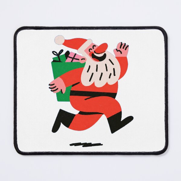 Item preview, Funny Santa Claus Running with Christmas Gifts – Red Santa Hat designed and sold by Ramona-Gliga.