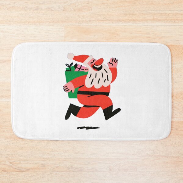 Item preview, Funny Santa Claus Running with Christmas Gifts – Red Santa Hat designed and sold by Ramona-Gliga.