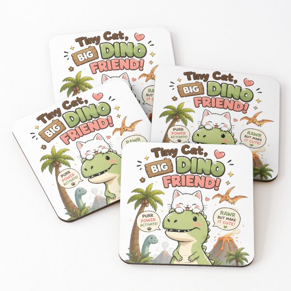 Item preview, dino and cat designed and sold by aliraweb.