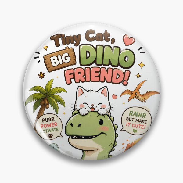 Item preview, dino and cat designed and sold by aliraweb.