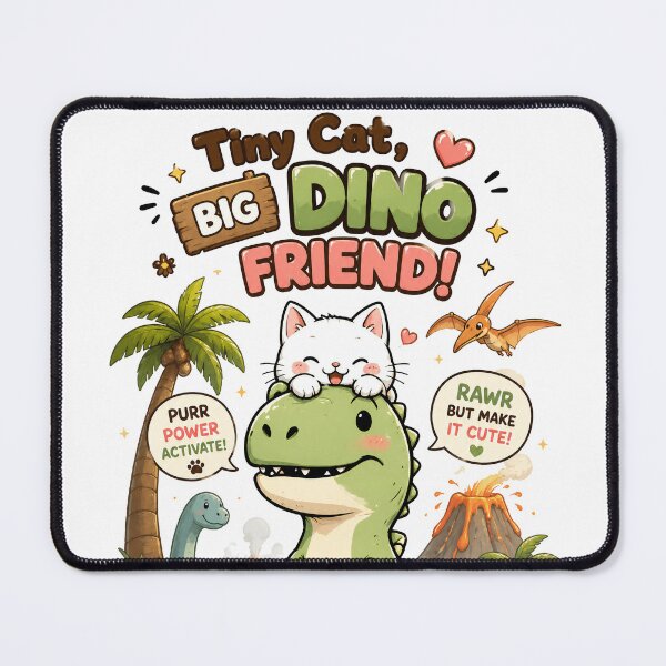 Item preview, dino and cat designed and sold by aliraweb.
