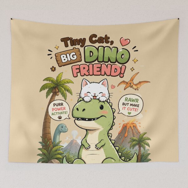 Item preview, dino and cat designed and sold by aliraweb.